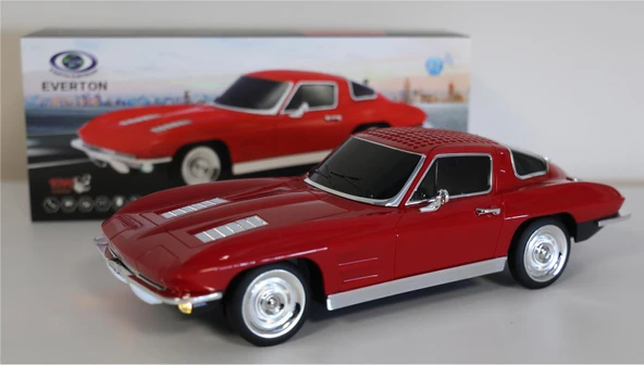 EVERTON RT-1956 Kırmızı Arabalı Bluetooth Fm-Usb-Tf-Aux Şarjlı Nostaljik Radyo