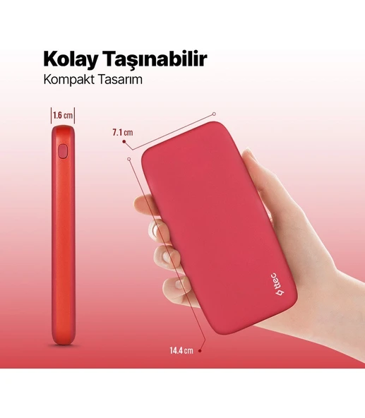 Ttec Chargeup 10.000MAH Taşınabilir Şarj Aleti Powerbank - Resim 6