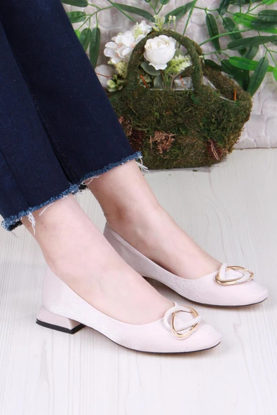 Fort 2343304 Merry Saten Toka Detaylı Alçak Topuk Kadın Ayakkabı - Resim 6