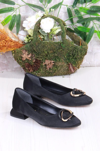 Fort 2343304 Merry Saten Toka Detaylı Alçak Topuk Kadın Ayakkabı - Resim 3