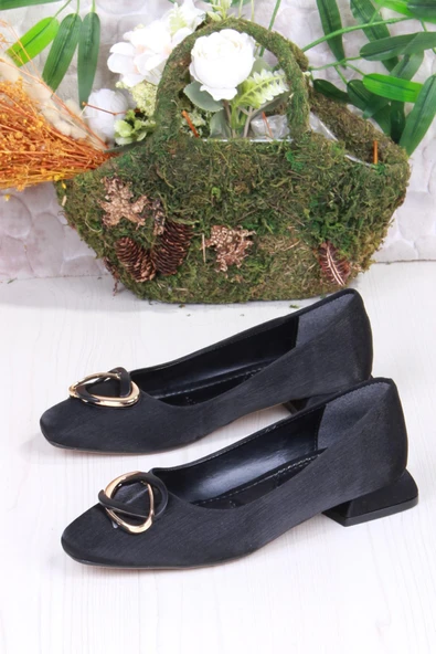 Fort 2343304 Merry Saten Toka Detaylı Alçak Topuk Kadın Ayakkabı - Resim 4