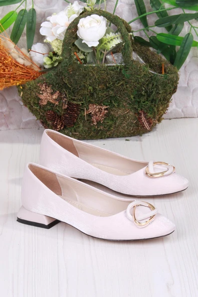 Fort 2343304 Merry Saten Toka Detaylı Alçak Topuk Kadın Ayakkabı - Resim 8