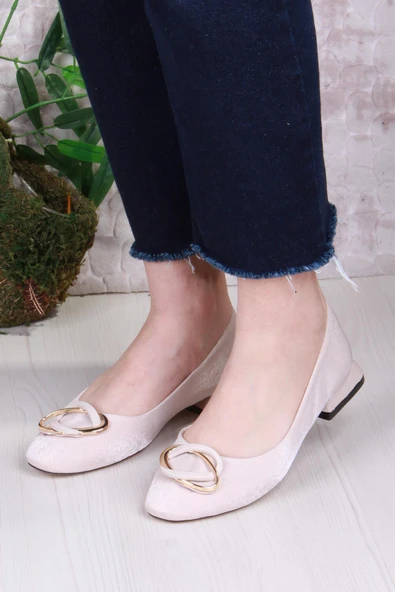 Fort 2343304 Merry Saten Toka Detaylı Alçak Topuk Kadın Ayakkabı - Resim 7