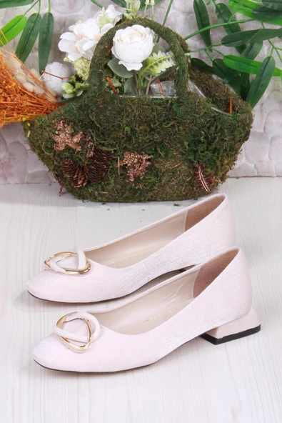 Fort 2343304 Merry Saten Toka Detaylı Alçak Topuk Kadın Ayakkabı - Resim 9