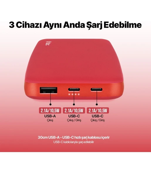 Ttec Chargeup 10.000MAH Taşınabilir Şarj Aleti Powerbank - Resim 5