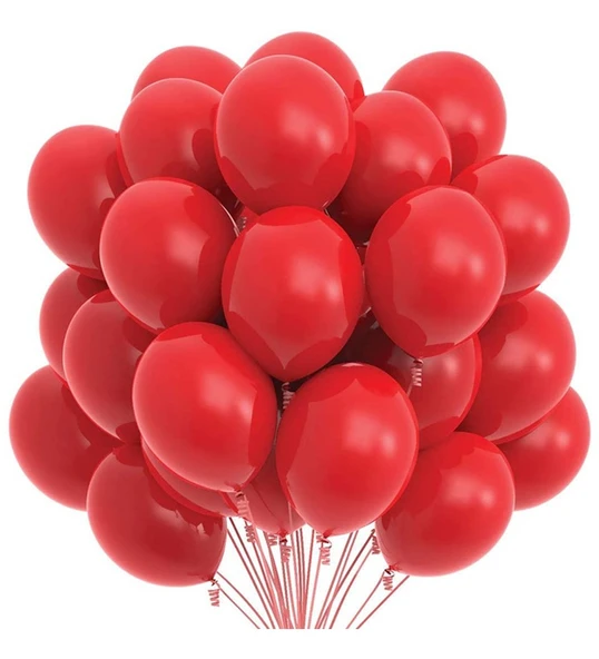 PASTEL BALON KIRMIZI 50 ADET