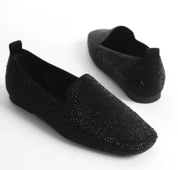 Feles Triko Taş Küt Burun Kadın Babet Ayakkabı - Resim 6