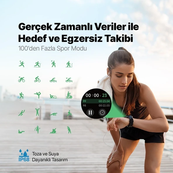 Ttec Tempus 35MM Tft Ekranlı Yuvarlak Metal Kasa Akıllı Saat - 6