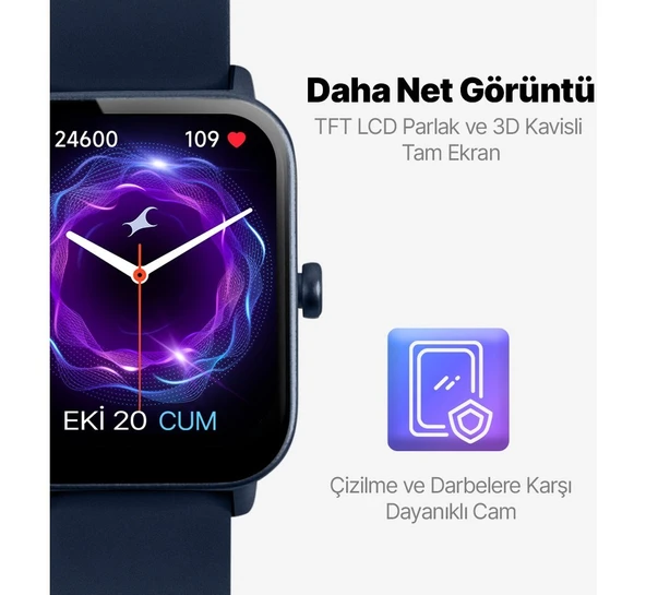 Ttec Tempus 46MM Tft Ekranlı Dikdörtgen Kasa Akıllı Saat - Resim 4