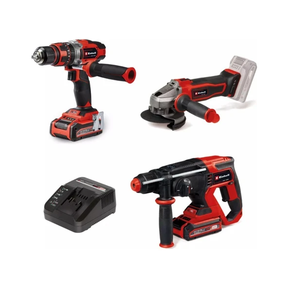 Einhell Te-Tk 18/3 Akülü Kombo Set Te-Cd 18/48 Li-I + Te-Ag 18/115-2 Li + te-Hd 18/20 li