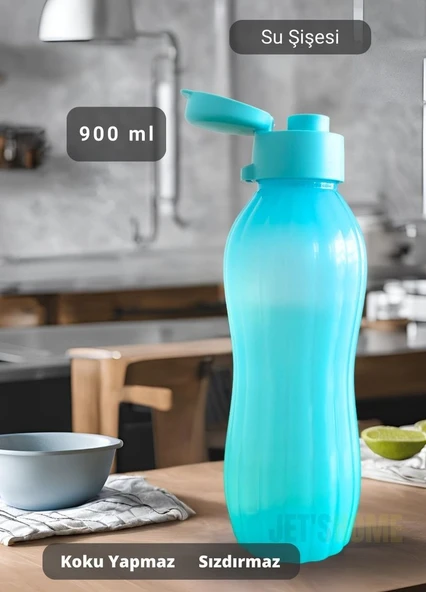Su Şişesi Sızdırmaz Kapak Okul Matarası BPA Free Suluk Orta Boy Kokusuz Matara Mavi 900 ml