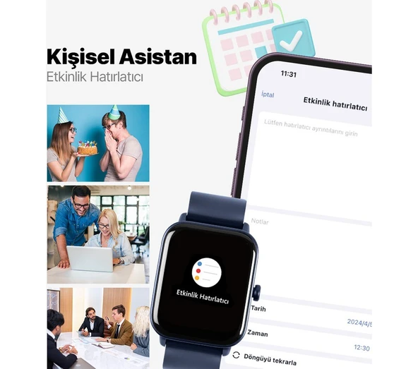 Ttec Tempus 46MM Tft Ekranlı Dikdörtgen Kasa Akıllı Saat - Resim 6