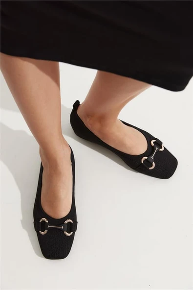 Feles Triko Toka Küt Burun Kadın Babet Ayakkabı ürün görseli