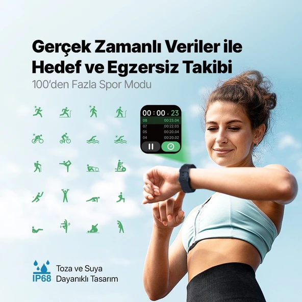 Ttec Tempus 46MM Tft Ekranlı Dikdörtgen Kasa Akıllı Saat - Resim 8