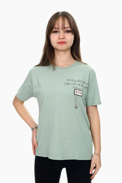 Kız Çocuk Love Zincir Armalı Tişört  BGL-ST04447 ürün görseli