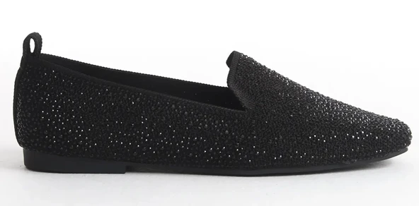 Feles Triko Taş Küt Burun Kadın Babet Ayakkabı - Resim 3