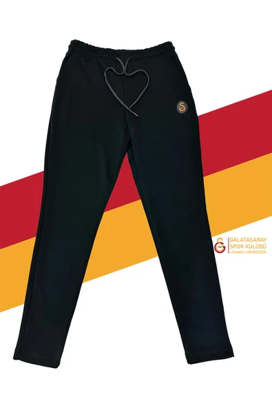 Galatasaray Orijinal Lisanslı Siyah Dar Paça Eşofman Altı