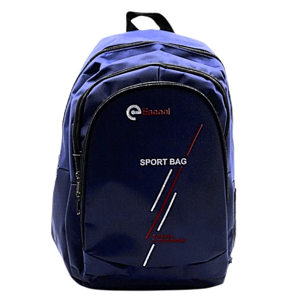 Gen-Of 3 Bölmeli Sport Bag Okul Sırt Çantası Çizgi Baskılı Lacivert KOD:702