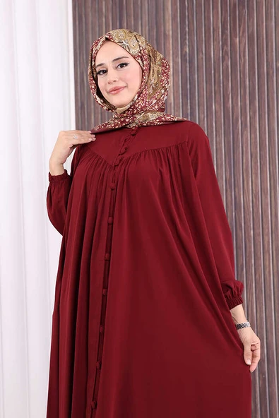 Robalı Britli Ferace 6022 Bordo - Resim 5