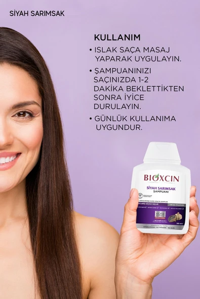 Bioxcin Saç Dökülmesine Karşı 3 Al 2 Öde Siyah Sarımsak Şampuanı 3x300 ml