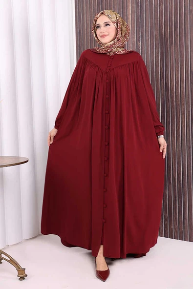 Robalı Britli Ferace 6022 Bordo - Resim 2