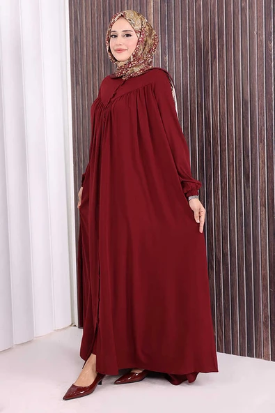 Robalı Britli Ferace 6022 Bordo - Resim 3