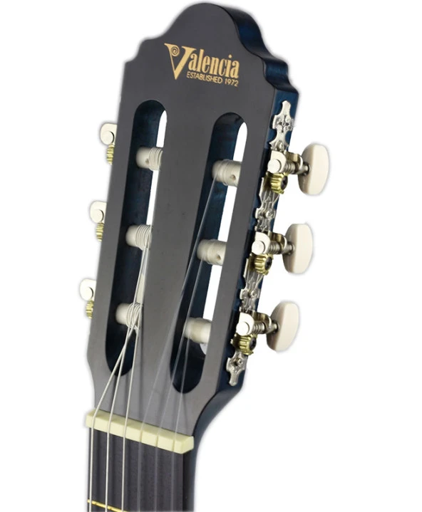 VALENCIA VC204TBU KLASİK GİTAR, SCALE 4/4,ŞEFFAF MAVİ MAT, KAPAK VALENCIA, VC204TBU, KLASİK GİTAR, 4/4, (101CM X 36CM) ŞEFFAF MAVİ MAT - 6