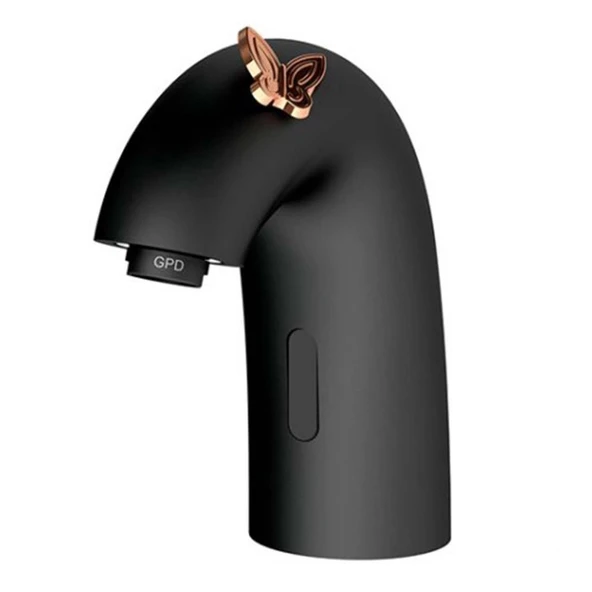 GPD Fotoselli Lavabo Bataryası 105 Siyah Rose Kelebek (PVD) Çift Su Girişli