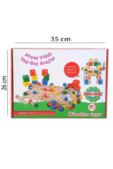 Ahşap Vidalı Sök Tak Tasarım Blokları