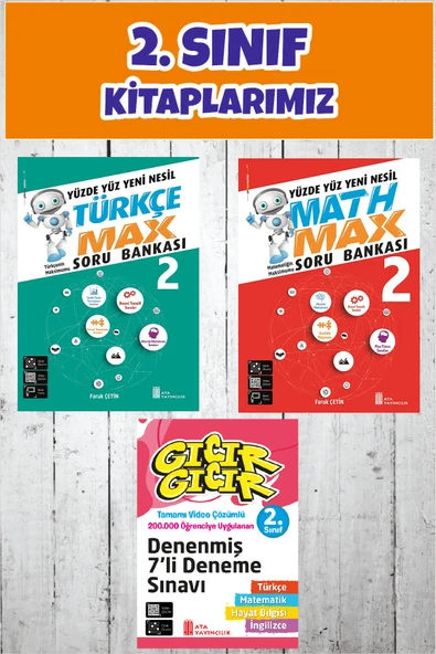 2.Sınıf Yüzde Yüz Yeni Nesil Türkçe Max + Math Max Soru Bankası + Gıcır Gıcır Denenmiş 7 li Deneme ürün görseli 1