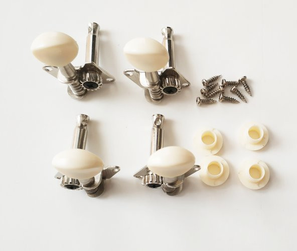 Fluid MHU10 Ukulele Burgusu Set - 2 sağ + 2 sol - 4 Adet + Vida Somun - 2