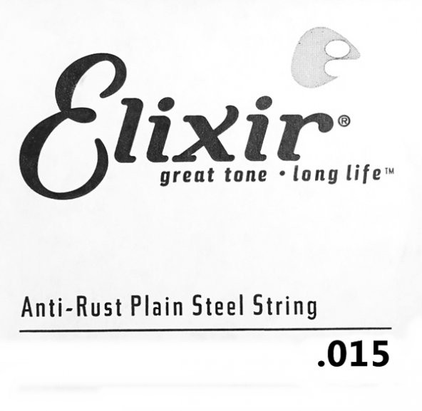 Elixir 015 Anti-Rust Plain Steel - Tek Gitar Teli 015