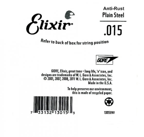 Elixir 015 Anti-Rust Plain Steel - Tek Gitar Teli 015 - 2