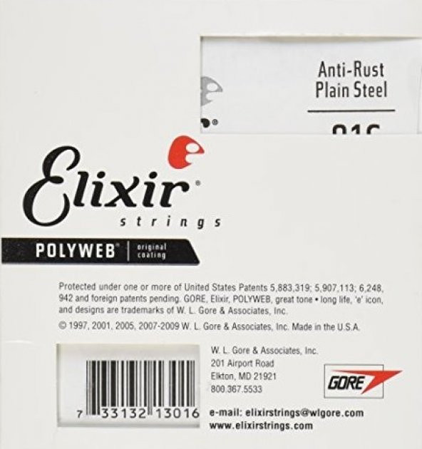 Elixir 015 Anti-Rust Plain Steel - Tek Gitar Teli 015 - 4
