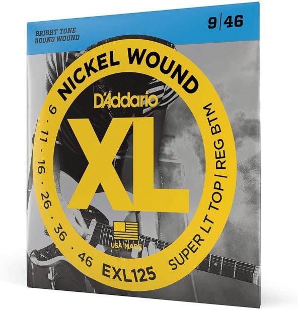 DADDARIO EXL125 ELEKTRO GİTAR TEL SETİ, XL, 9-46, SUPER LIGHT TOP/   