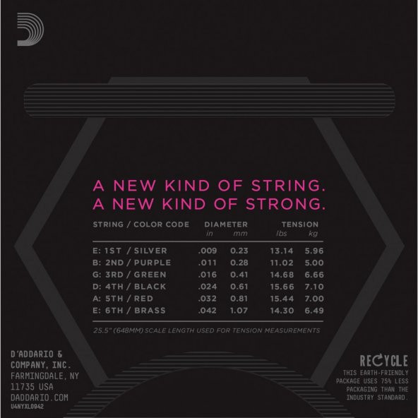 DADDARIO NYXL0942 ELEKTRO GİTAR TEL SETİ, SUPER LIGHT (NICKEL-CARBON D'ADDARIO NYXL0942 ELEKTRO GİTAR TELİ SET (0.09-0.42) SUPER LIGHT NİKEL VE YÜKSEK KARBONLU ÇELİK KARIŞIMI - 3