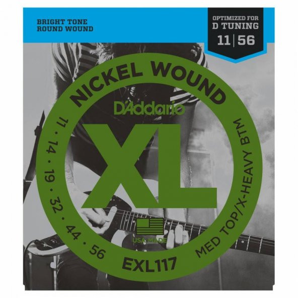 DAddario EXL117 Drop D Elektro Gitar Teli (011-056)