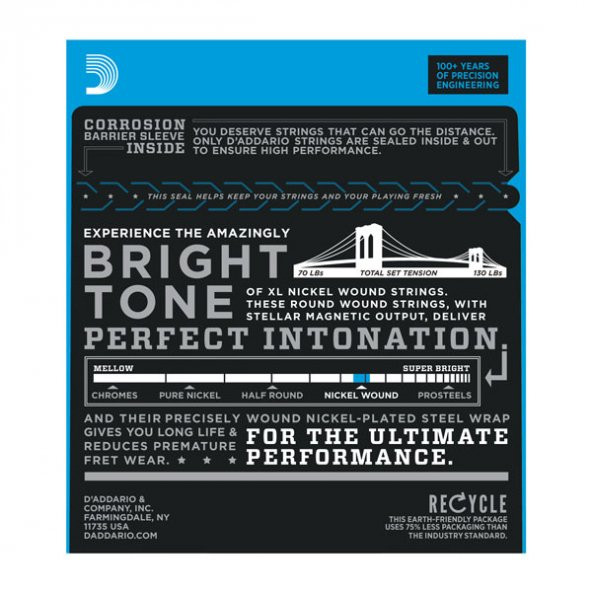 DADDARIO EXL120 ELEKTRO GİTAR TEL SETİ, XL, 9-42, NICKEL WOUND, SU 
Nickel-plated steel
Bright and clear sound
Gauges: 009-011-016-w024-w032-w042 - 2