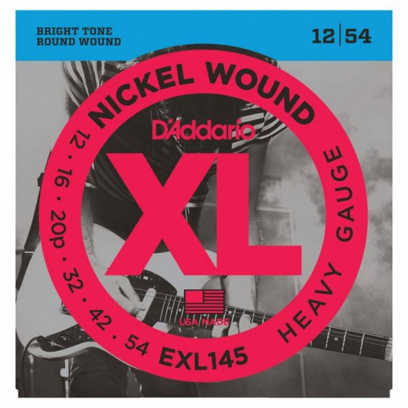DADDARIO EXL145 ELEKTRO GİTAR TEL SETİ, XL, 12-54, NICKEL WOUND, L   