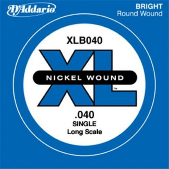 DADDARIO XLB040 BAS GİTAR TEK TEL, (SOL), XL NICKEL WOUND, 0.040 G Bas Tel Tek Nickel Round Wound long Scale Sol ürün görseli