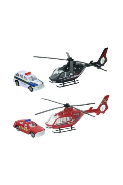 Metal Araba ve Helikopter Seti - 2
