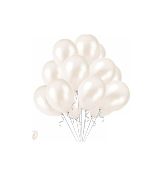 METALİK BALON BEYAZ 50 ADET ürün görseli 1