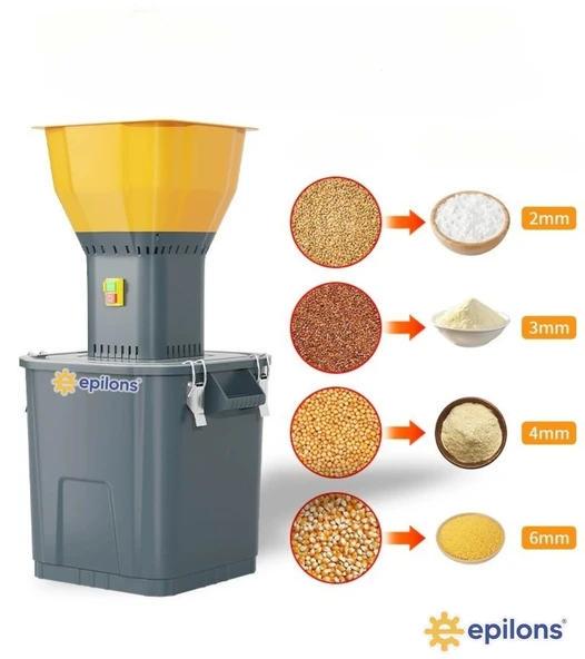 Epilons Pro 1300W Elektrikli Tahıl ve Baharat Öğütücü – 0,6-8 mm Ayarlanabilir Granül, Paslanmaz Çelik - 2