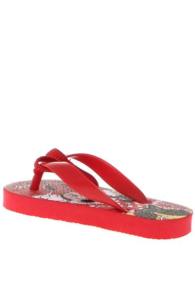 Yazlık Terlik Kırmızı Arkası Lastikli - 2