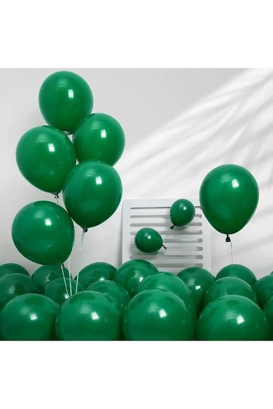 METALİK BALON KOYU YEŞİL 10 ADET ürün görseli 1
