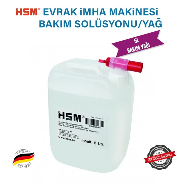 HSM Evrak imha Makinesi Yağı 5Lt/ Bakım solüsyonu - 2