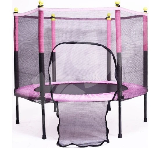 Fileli Büyük Boy Trambolin 140 cm Çap Korumalı Kolay Kurulum  Pembe CKS131 - 5