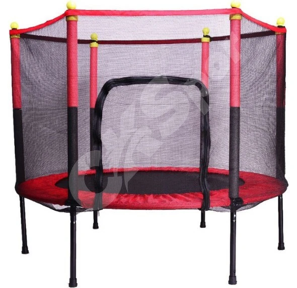 Fileli Büyük Boy Trambolin 140 cm Çap Korumalı Kolay Kurulum Kırmızı CKS131