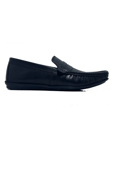 GOLDEN SHOES Siyah Hakiki Deri Günlük Erkek Loafer Ayakkabı