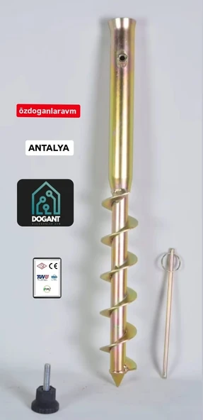 KARADENİZ Metal Demir Plaj Bahçe Kamp Şemsiyesi Sabitleme Kazığı 48 cm